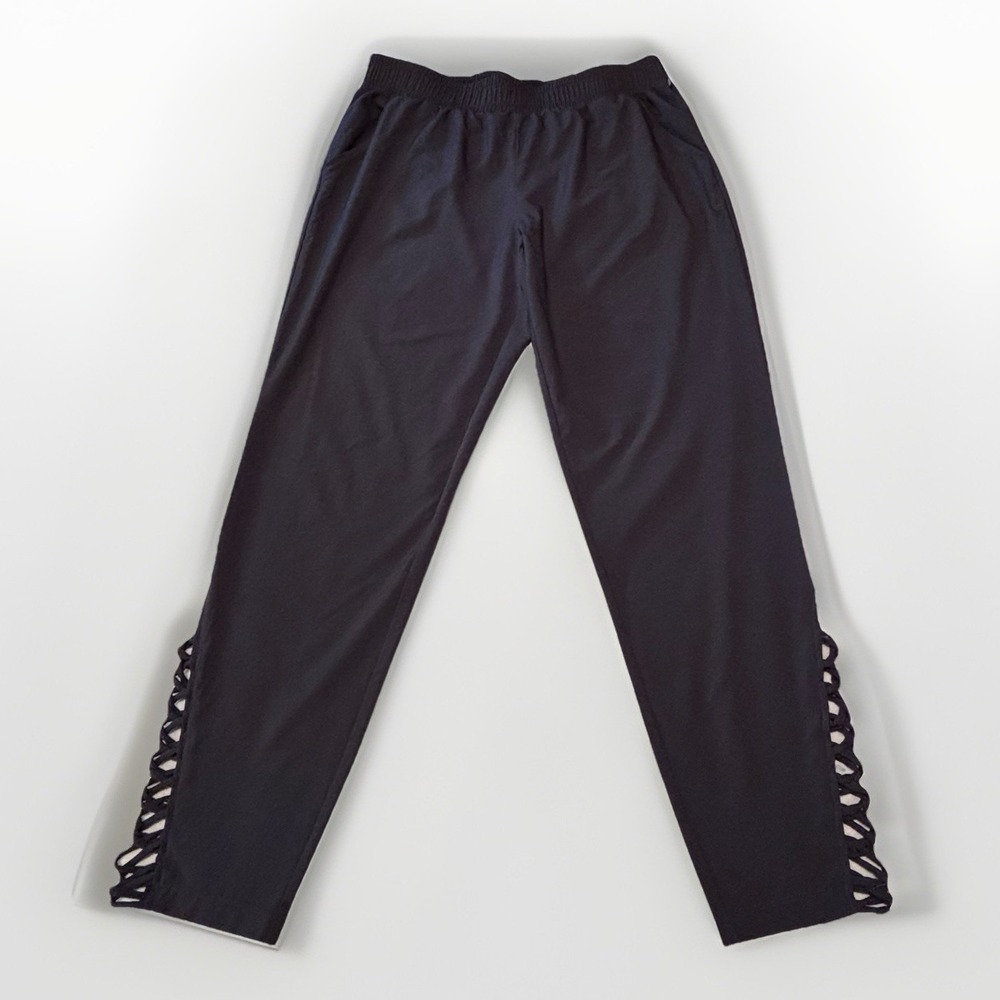 Fabletics Tiana Lace Up Tapered Ankle Jogger Size Medium Dark Gray